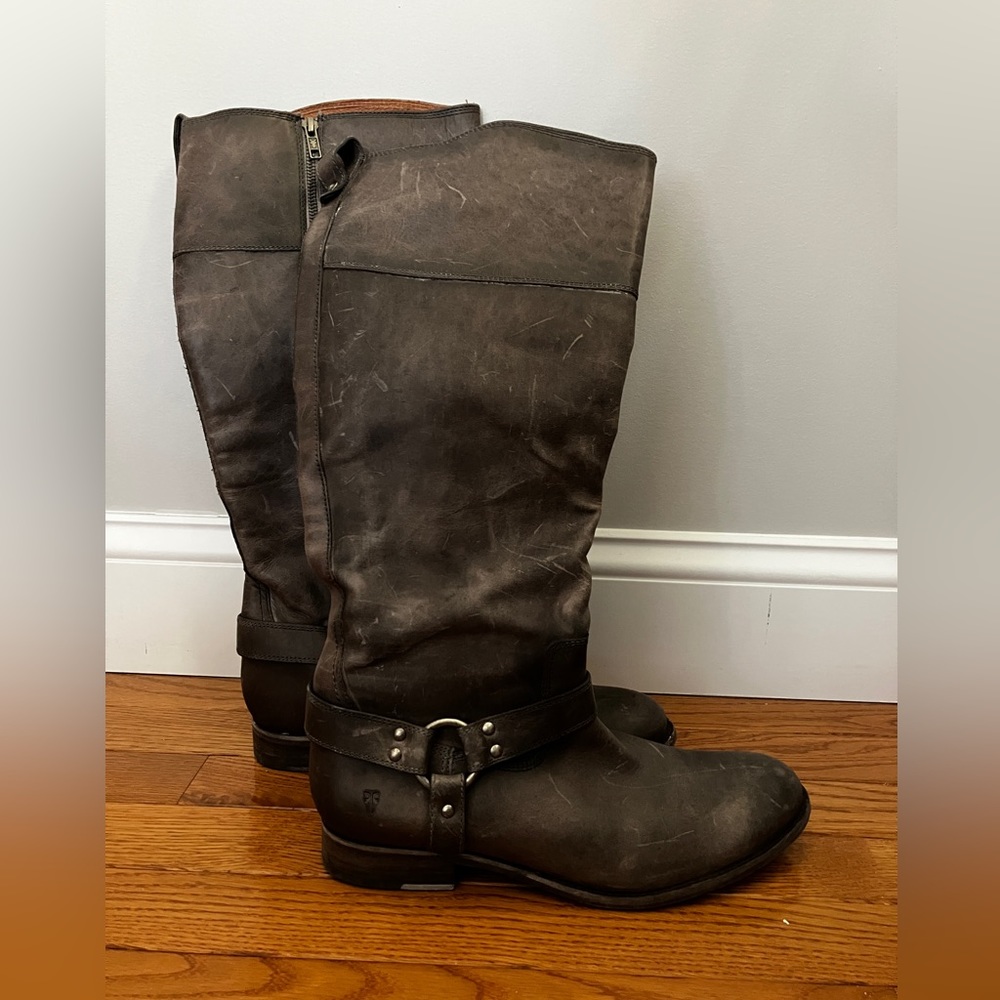 Frye Gray Genuine Leather Boots